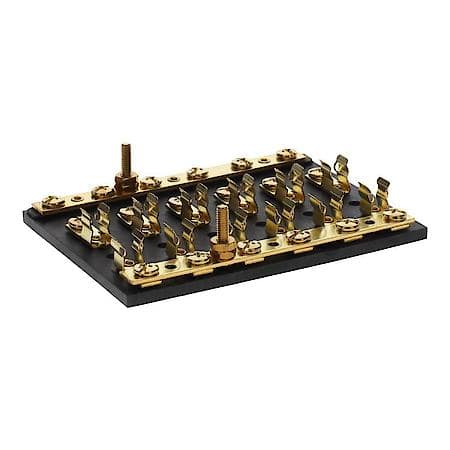 13441 6-Gang Fuse & Terminal Block,Brass Clips & Contacts,SFE 20 Amp of 3AG Fuse