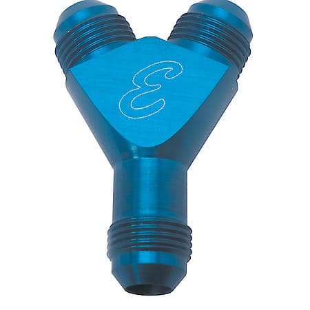 Nitrous Flare to Flare "Y" Fitting in Blue Finish (8AN)