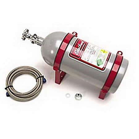 10-lb. Aluminum Nitrous Bottle in Polished Finish in Polished Aluminum Brackets