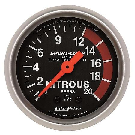 Gauge, Nitrous Pressure, 2 1/16", 2000Psi, Mechanical, Sport-Comp