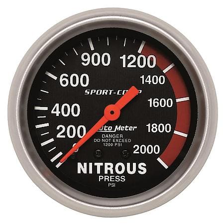 Gauge, Nitrous Pressure, 2 5/8", 2000Psi, Mechanical, Sport-Comp