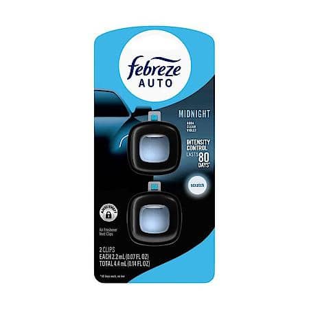 Car Vent Clip Air Freshener, Midnight Scent, 2 Pack
