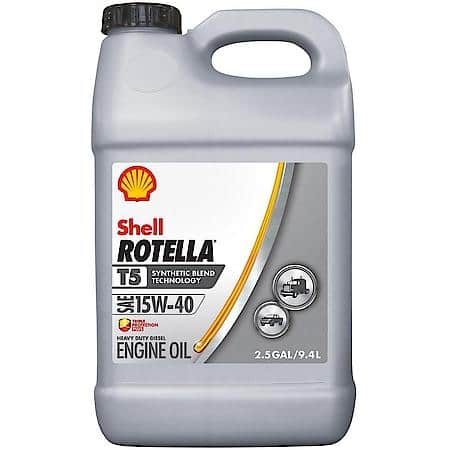 Rotella® T5 15W-40 Synthetic Blend Heavy Duty Diesel Engine Oil, 2.5 Gallon