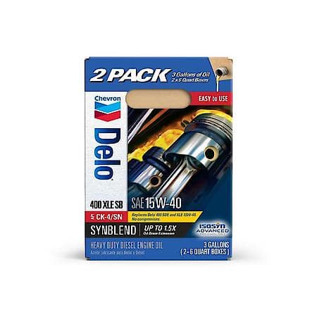 Delo 400 XLE 15W-40 Synthetic Blend Engine Oil, Easy to Pour, 3 Gallons