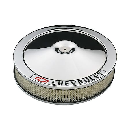 Carburetor Air Cleaner Kit; 14 Inch Diameter; 'Chevrolet' Lettering; Chrome