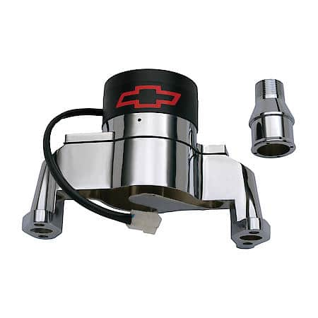 Electric Water Pump w/ Bowtie, Chrome Finish, Chevy Small Block Gen I