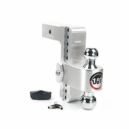 180 HITCH 8" Drop Hitch, 2.5" Receiver 18,500 LBS GTW Adjustable Aluminum Hitch Ball Mount & Chrome Ball