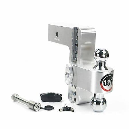 180 HITCH 8" Drop Hitch, 3" Receiver 21,000 LBS GTW Adjustable Aluminum Hitch Ball Mount & Chrome Ball