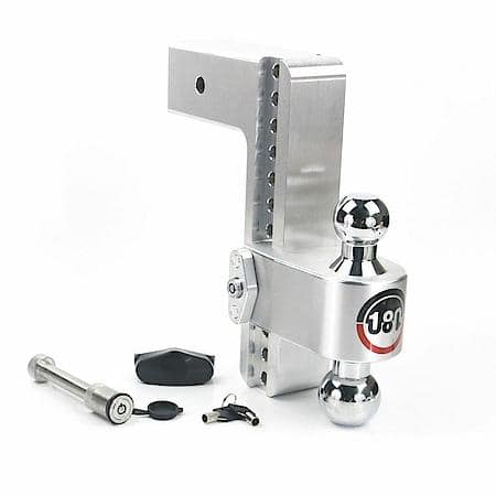 180 HITCH 10" Drop Hitch, 3" Receiver 21,000 LBS GTW Adjustable Aluminum Hitch Ball Mount & Chrome Ball