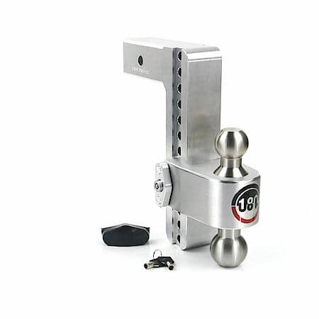 180 HITCH 10" Drop Hitch, 2.5" Receiver 18,500 LBS GTW Adjustable Aluminum Hitch Ball Mount & SS Ball