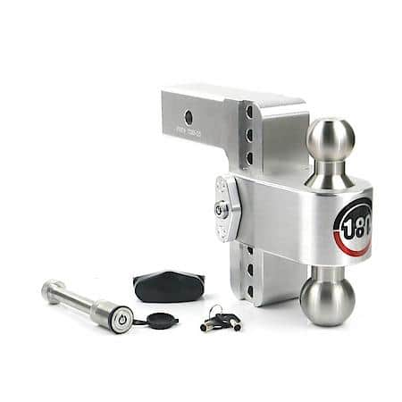 180 HITCH 6" Drop Hitch, 2.5" Receiver 18,500 LBS GTW Adjustable Aluminum Hitch Ball Mount & SS Ball