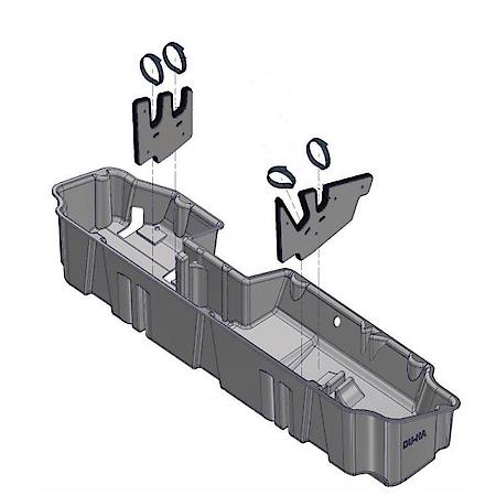 Under Rear Seat, 2 Compartments, Black, Heavy Duty Polyethylene