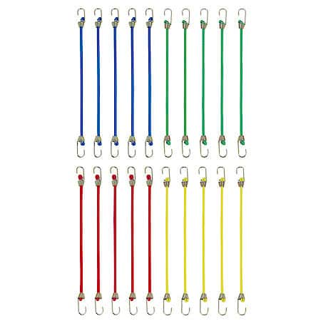 10" Mini Bungee Assortment, 20 Pack