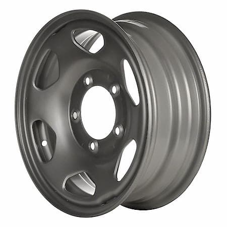 Reconditioned OEM Steel Wheel, 15 X 5.5, 6 Slot, 5 Lug, 5.5 Bolt Pattern, Silver