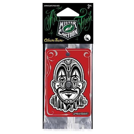 Mister Cartoon Paper Air Freshener, Clown Town, 3 Pack