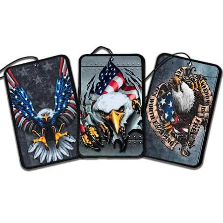 Stars & Stripes Eagle Air Freshener, New Car Scent, 3 Pack