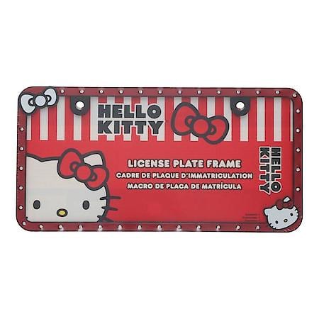 Hello Kitty Bow & Face Black Gem License Plate Frame