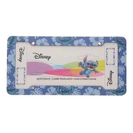 Stitch Hibiscus Blue Plastic License Plate Frame