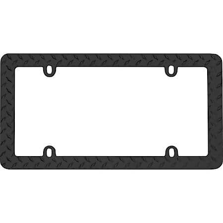 Diamond Plate License Plate Frame, Matte Black