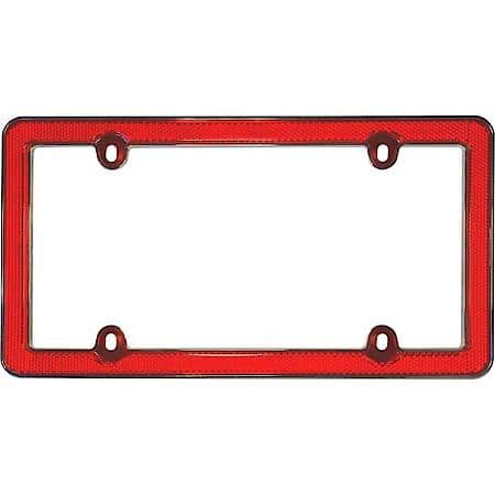 Metal Red Reflector III License Plate Frame