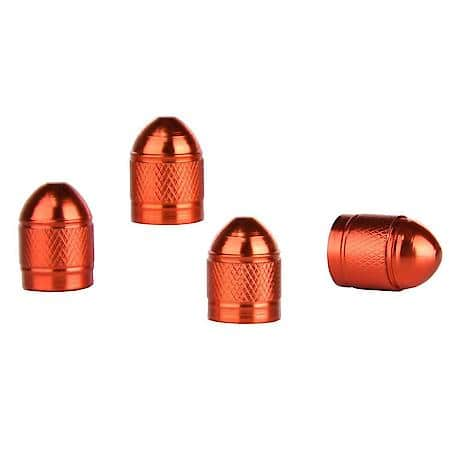 Aluminum Tire Valve Caps, Red, 4 Pack