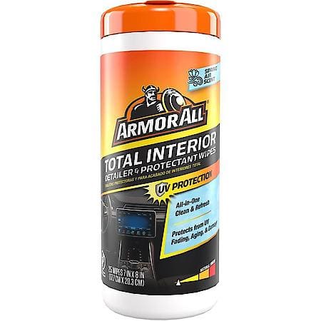 Total Interior Detailer and Protectant Wipes, 25 Count Canister