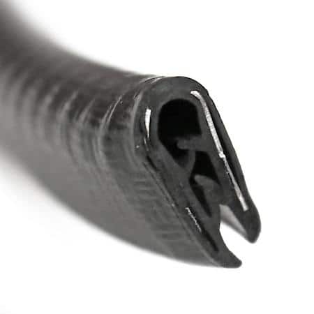 Black PVC Edge Trim Weatherstrip: 10.5mm x 16mm x 100ft