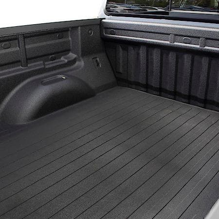 Truck Bed Mat: Direct-Fit, Drop-In, Without Raised Edges, Textured Pebble Surface Design, Black
