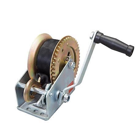 1600lbs Capacity HD Manual Hand Crank Winch with 32.8ft Nylon Strap