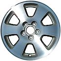Recon OEM Alum Wheel, 15 X 6, 6 Spokes, 5 Lug, Machined With Lite Silver Vent