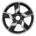 Reconditioned OEM Aluminum Alloy Wheel, 18 X 8.5, Front, Machined And Black