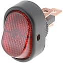 Black Body/ Red Oblong Glow Rocker Switch