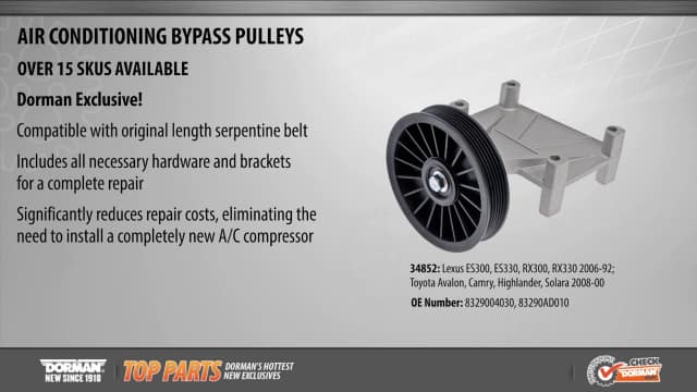 Air Conditioning Bypass Pulley 