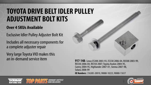 Drive Belt Idler Pulley Adjustment Bolt Kit 