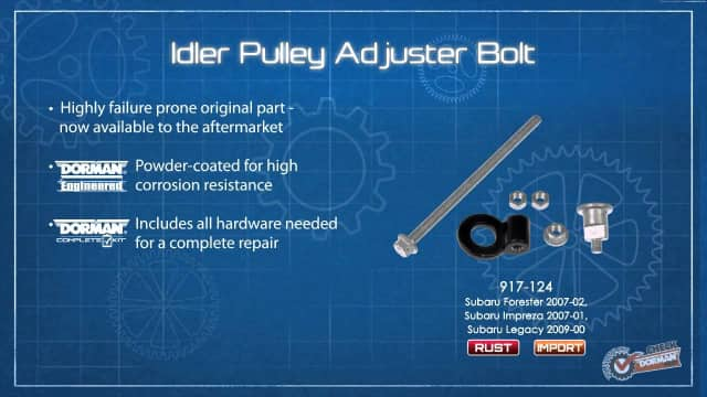 Drive Belt Idler Pulley Adjustment Bolt Kit 