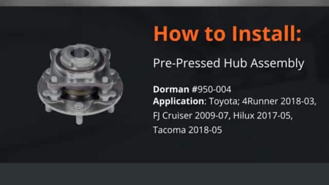 Pre Pressed Hub Assembly Installation Video by Dorman Products 