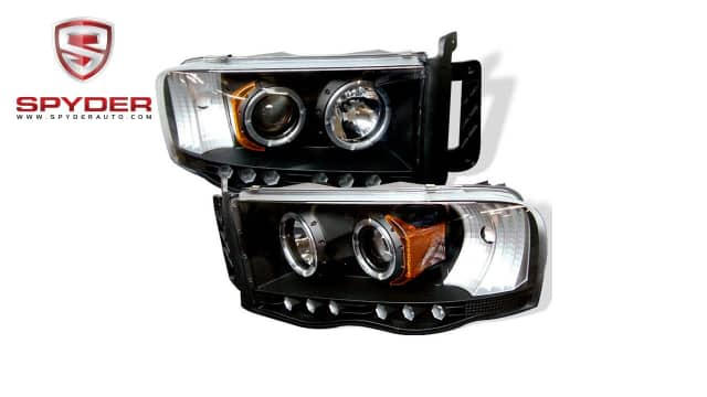 Spyder - Dodge Ram 1500 02-05 / Ram 2500/3500 03-05 Projector Headlights - LED Halo - Black 