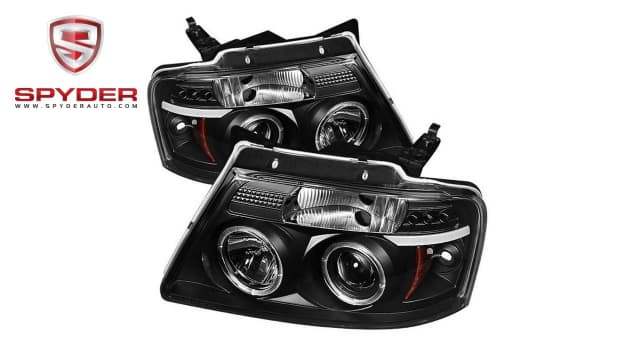 Spyder - Ford F150 04-08 Projector Headlights - Version 2 - LED Halo - LED - Black 