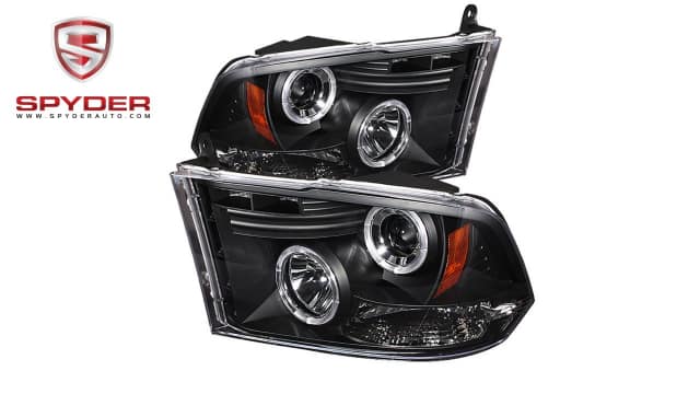 Spyder - Dodge Ram 1500 09-14 / Ram 2500/3500 10-14 Projector Headlights - Halogen - LED Halo -Black 