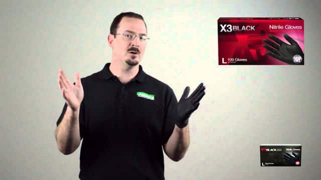 AMMEX X3 Black Nitrile Gloves 