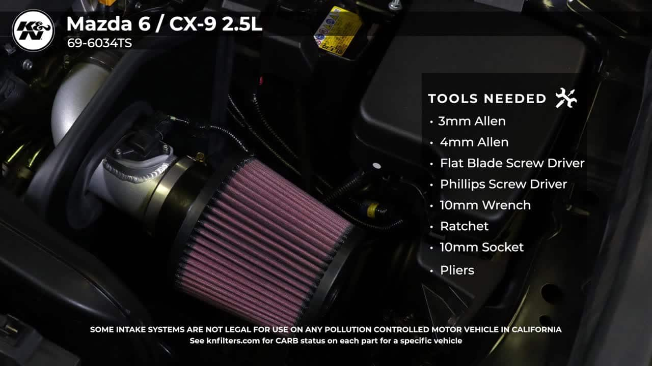 Mazda 6 & CX-9 2.5L [#69-6034TS] Air Intake Installation 